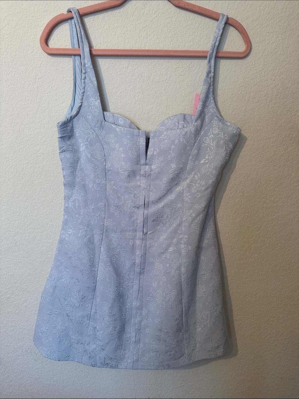 Pretty littlething Light Blue Floral Bustier Tank Top - Women size 6